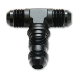 Vibrant -6AN Bulkhead Adapter Tee Fitting - Anodized Black Only