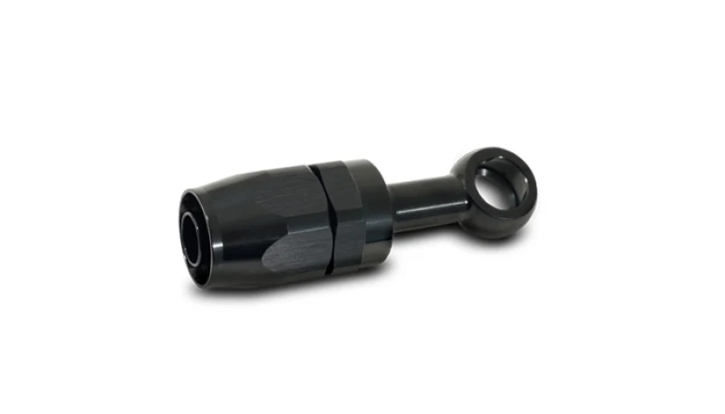 Vibrant -8AN Banjo Hose End Fitting use M10 or 3/8in Banjo Bolt - Aluminum Black