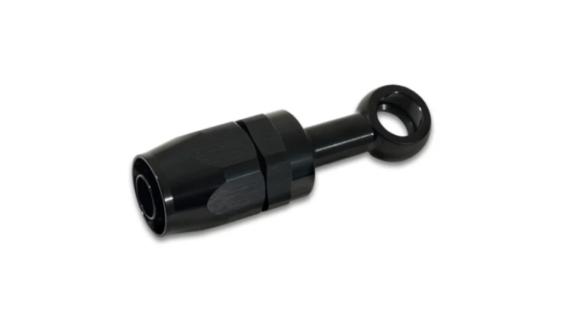 Vibrant -8AN Banjo Hose End Fitting use M10 or 3/8in Banjo Bolt - Aluminum Black