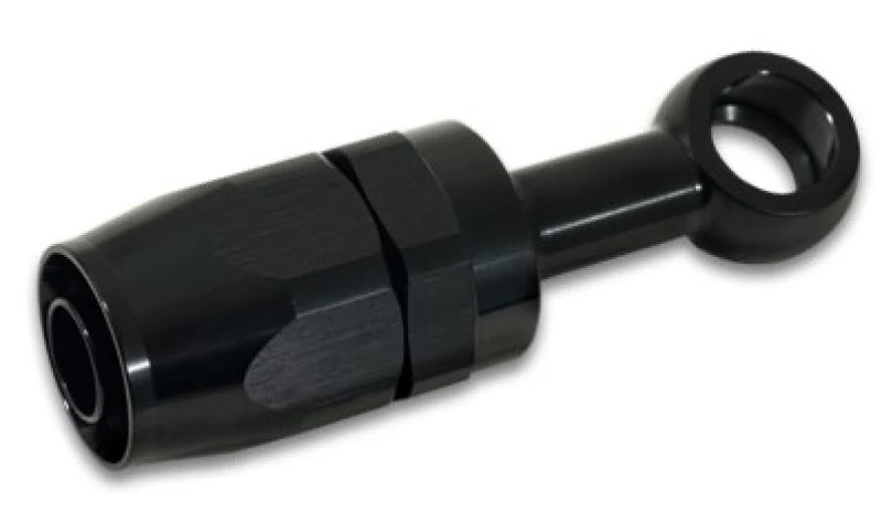 Vibrant -8AN Banjo Hose End Fitting use M10 or 3/8in Banjo Bolt - Aluminum Black
