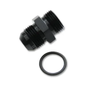 Vibrant -8AN Male Flare to 4AN ORB Male Straight Adapter w/O-Ring - Anodized Black