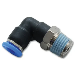 Vibrant Male Elbow Pneumatic Vacuum Fitting (1/4in NPT Thread) - use 1/4in (6mm) OD tubing