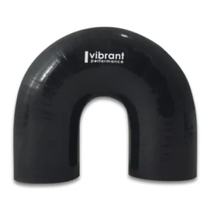 Vibrant 4 Ply Reinforced Silicone Elbow Connector - 1.25in ID x 5.50in Leg 180 Deg Elbow (Black)