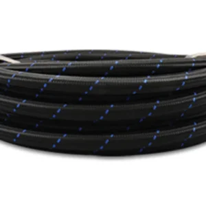Vibrant -4 Two-Tone Black/Blue Nylon Braided Flex Hose (5 foot roll)