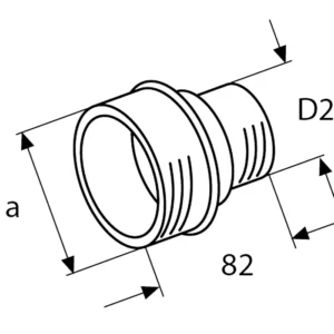 Webasto Adapter kun avgreningsrør Ø80/55mm