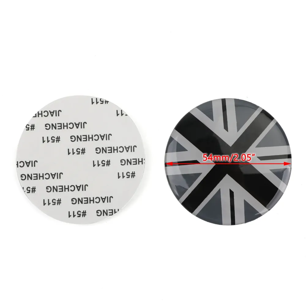 Wheel Center Hub Cap Emblem Badge Decal Black Union Jack UK Flag Mini Cooper