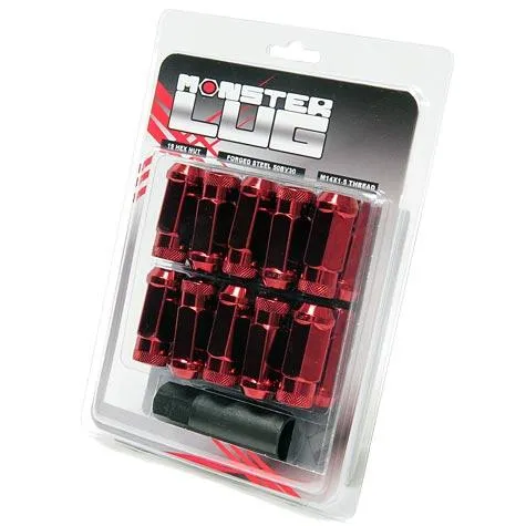 Wheel Mate Monster Locking Lug Nut Set 4 - Red 14x1.50