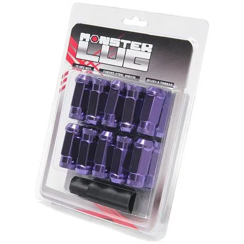 Wheel Mate Monster Locking Lug Nut Set 4 - Purple 14x1.50