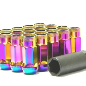 Wheel Mate Muteki SR48 Open End Lug Nuts - Burning Blue Neon 12x1.25 48mm