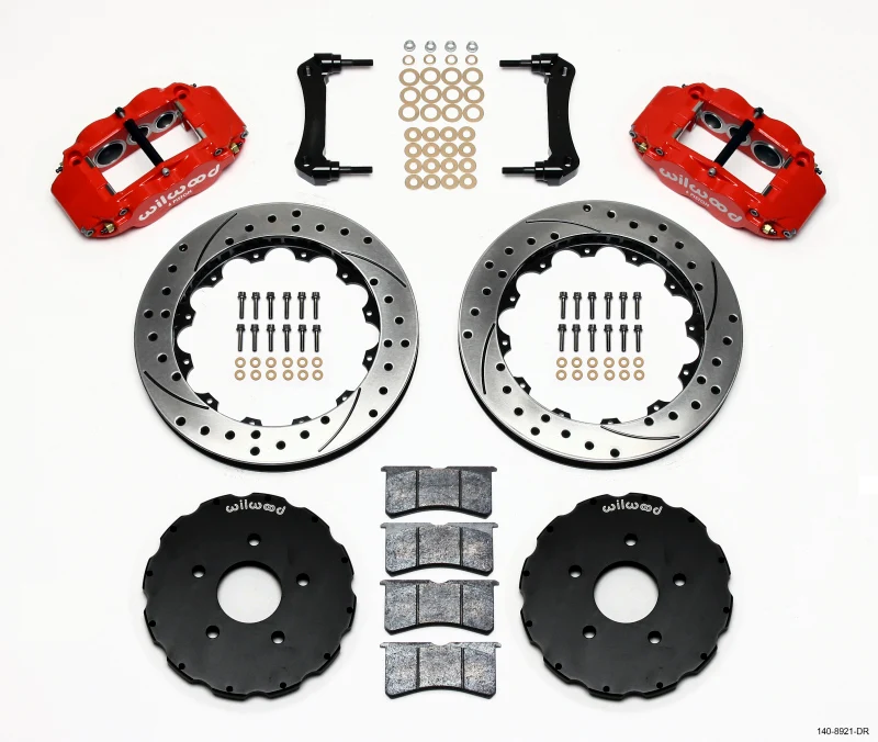 Wilwood Narrow Superlite 6R Front Hat Kit 13.06in Drill Red 2005-up Corvette C6