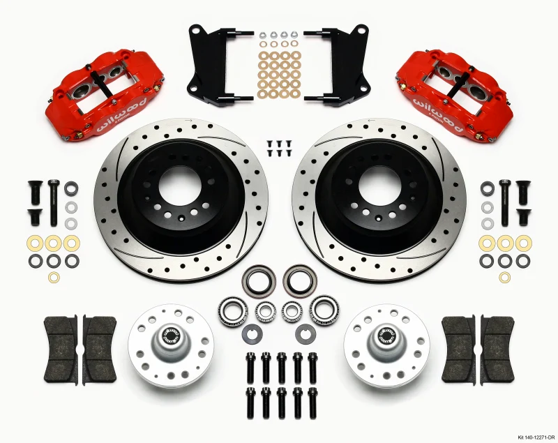 Wilwood Narrow Superlite 6R Front Hub & 1PC Rtr Kit 12.88in Drilled -Red 67-69 Camaro 64-72 Nova