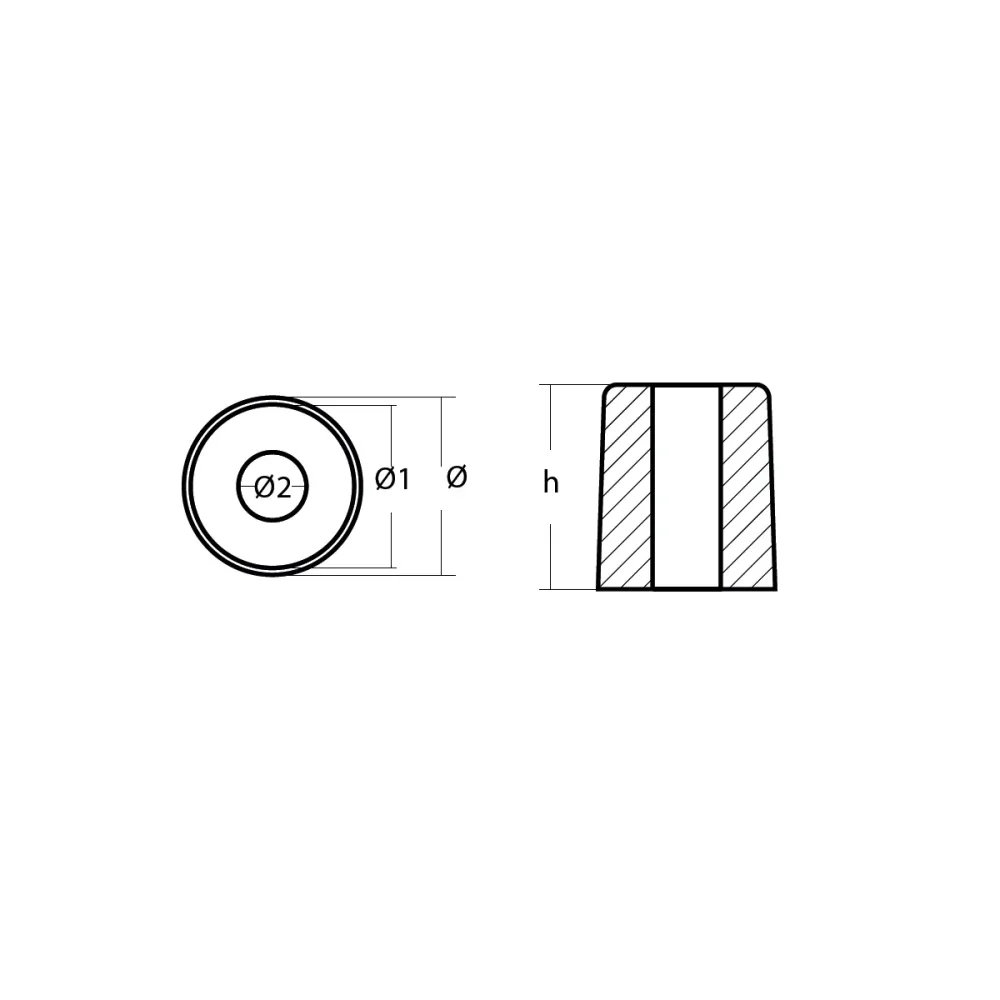 Yamaha Vevhus Cylinder Anode, 4-70 HP, Ø13 H15, 6G8-11325-00