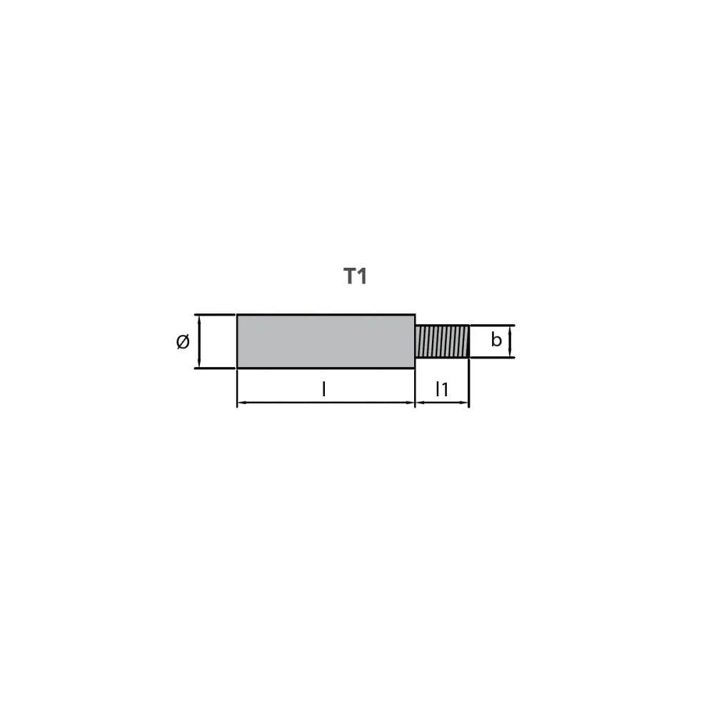 Yanmar anode motor, Ø12.5 L.30, 3/8''unc