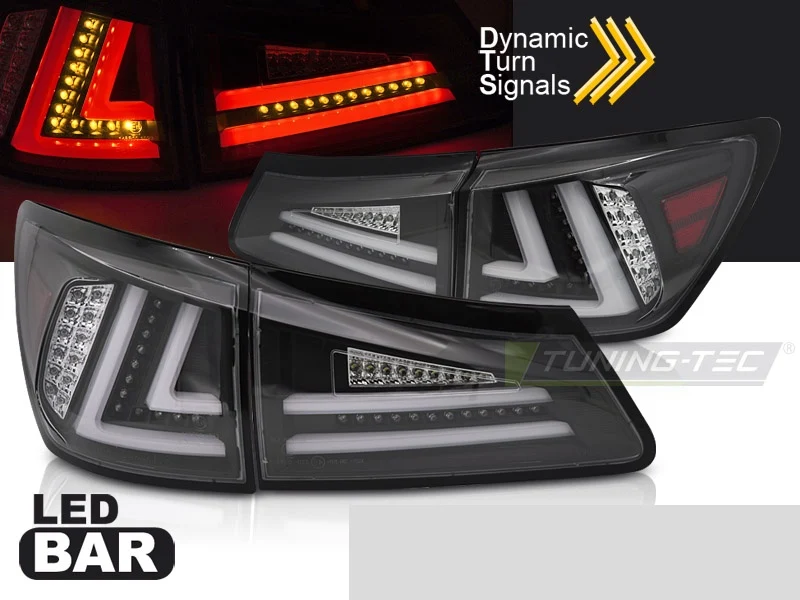 Baklykter Lexus IS II (2006–2013) LED Sekvensiell Svart - LDLE10