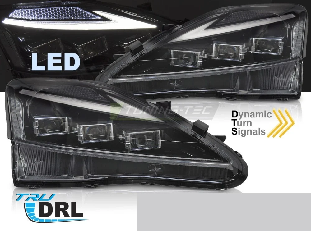 Frontlykter Lexus IS (2006–2013) Full LED Svart - LPLE12