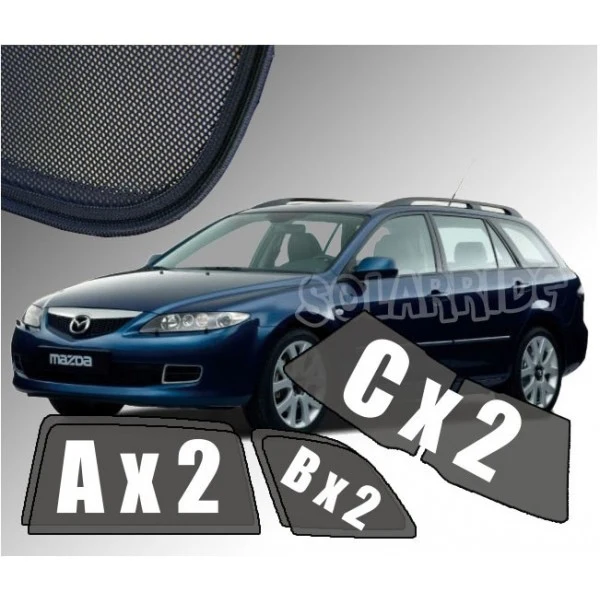 Solskjerm Mazda 6 (GG/GY) Stasjonsvogn I (2002-2007) (6 stk)