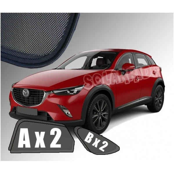 Solskjerm Mazda CX-3 (2014-2023) (2 stk, tape)