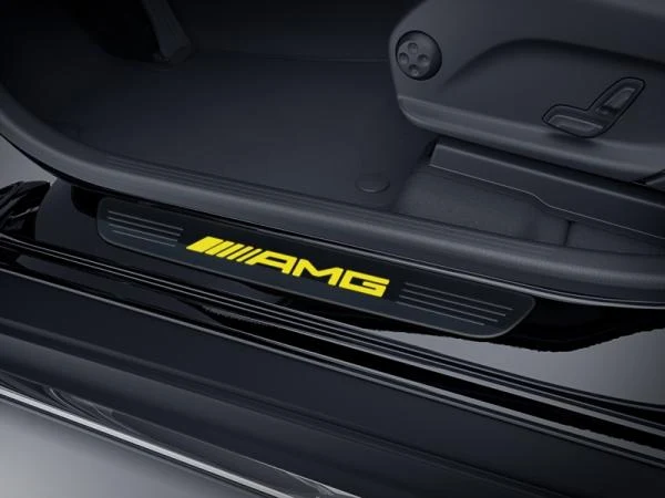 Dørbeskytter Mercedes AMG LED lighting Black&Yellow Edition – Rustfritt stål | Mercedes OEM