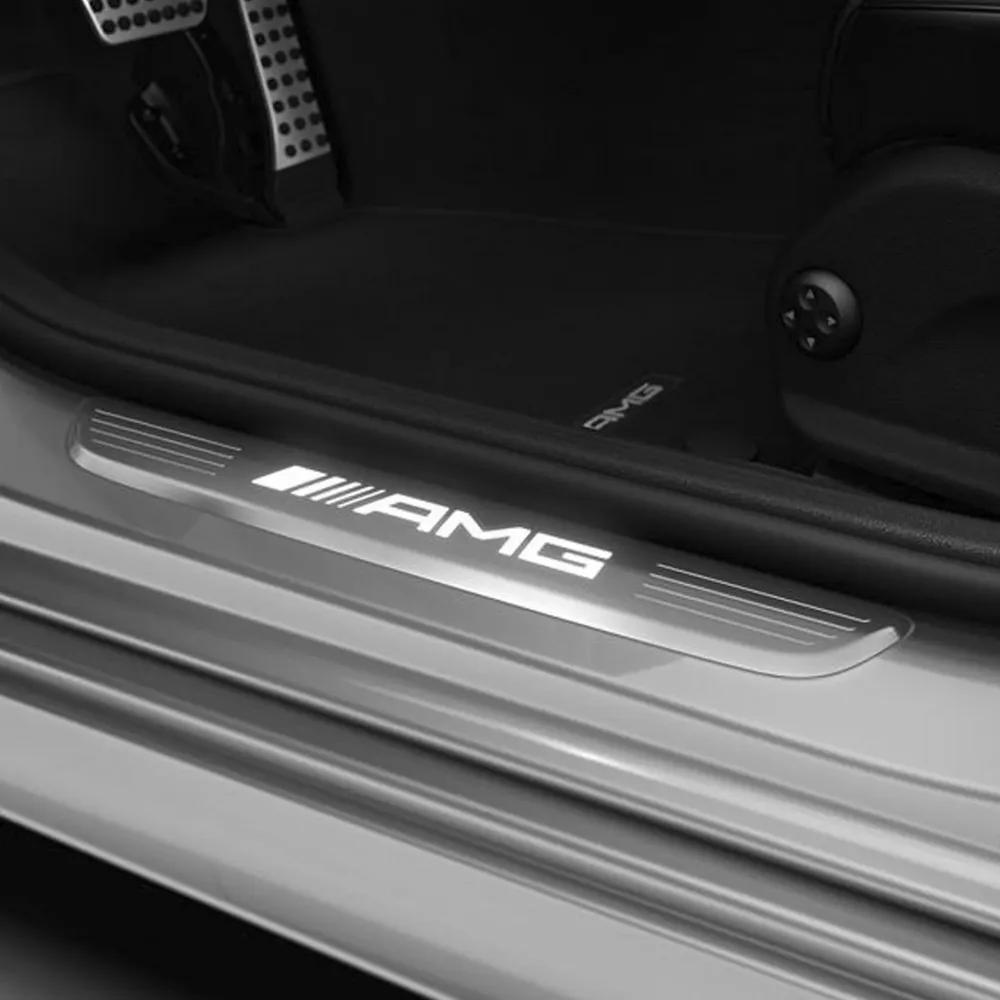 Dørbeskytter Mercedes AMG LED lighting Silver Edition – Rustfritt stål | Mercedes OEM