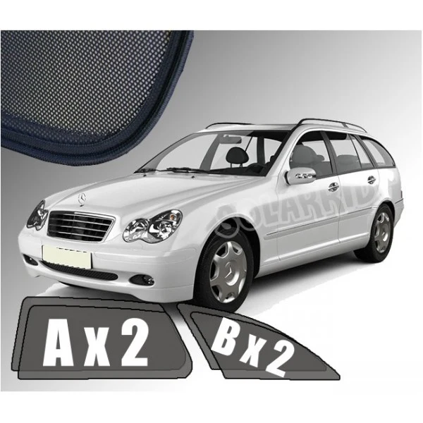 Solskjerm Mercedes C (S203) Stasjonsvogn (2000-2007) (4 stk)