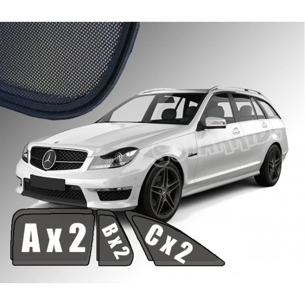 Solskjerm Mercedes C (S204) Stasjonsvogn (2007-2014) (6 stk)