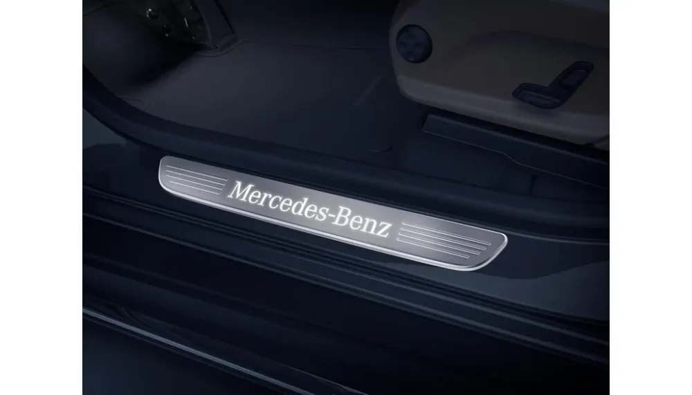Dørbeskytter Mercedes EQC / GLC (C253 X253) LED lighting Silver Edition – rustfritt stål/aluminium | Mercedes OEM