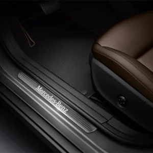 Dørbeskytter Mercedes LED lighting Silver Edition – Rustfritt stål | Mercedes OEM