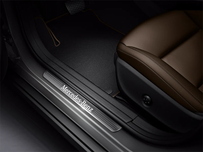 Dørbeskytter Mercedes LED lighting Silver Edition – Rustfritt stål | Mercedes OEM