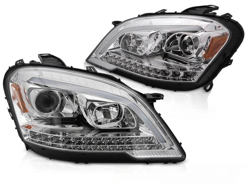 Frontlykter Mercedes M-Klasse W164 (2009–2011) Tube Light Krom Sekvensiell - LPMED9