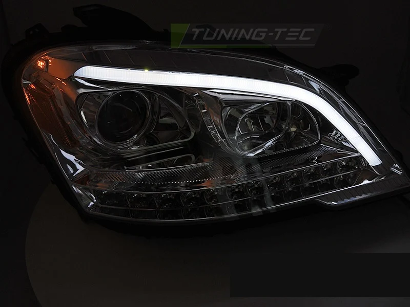 Frontlykter Mercedes M-Klasse W164 (2009–2011) Tube Light Krom Sekvensiell - LPMED9