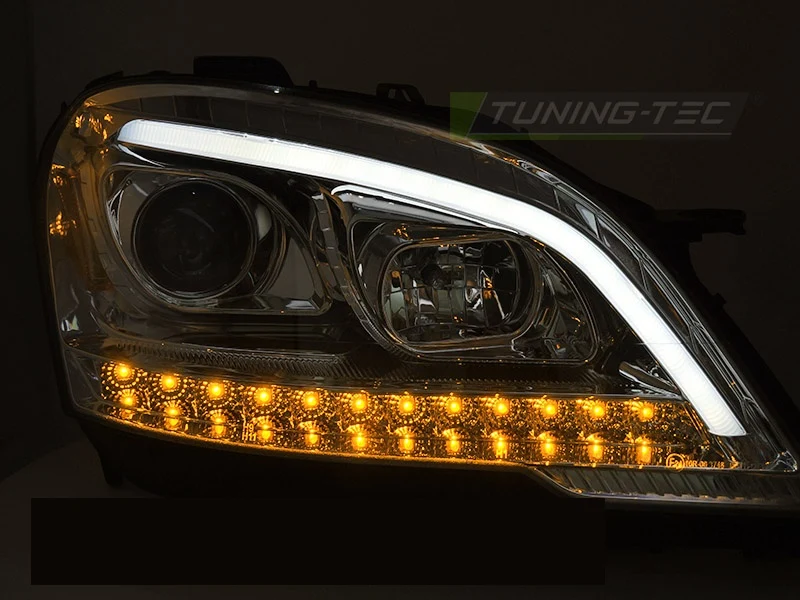 Frontlykter Mercedes M-Klasse W164 (2009–2011) Tube Light Krom Sekvensiell - LPMED9