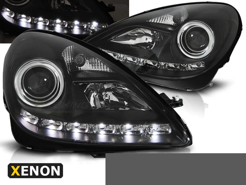 Frontlykter Mercedes SLK R171 (2004–2011) Xenon Daylight Svart - LPMEE3