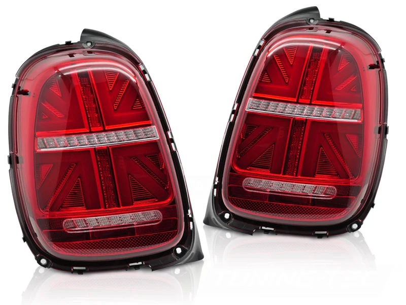 Baklykter Mini Cooper F55 F56 F57 (2014-2017) LED Sekvensiell Rod/Hvit - LDMC12