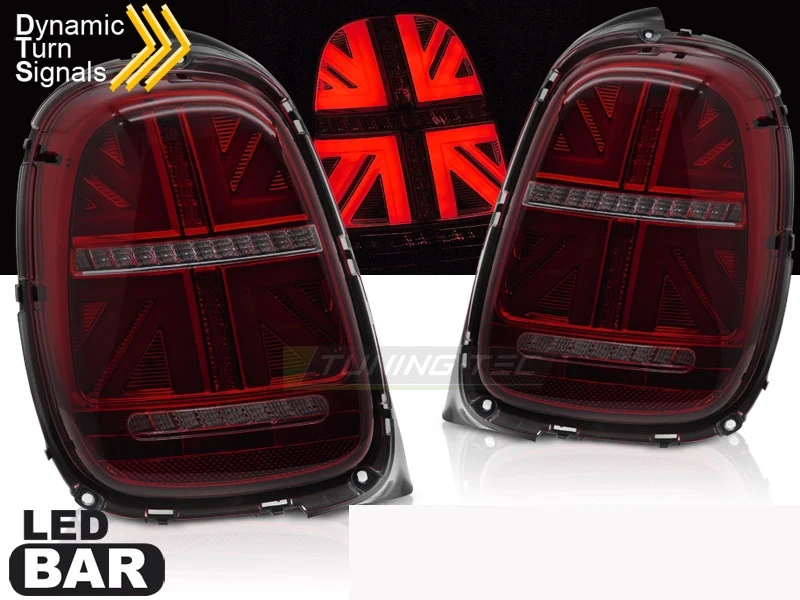Baklykter Mini Cooper F55/F56/F57 (2014-2017) LED Sekvensiell Rod Smoke - LDMC13