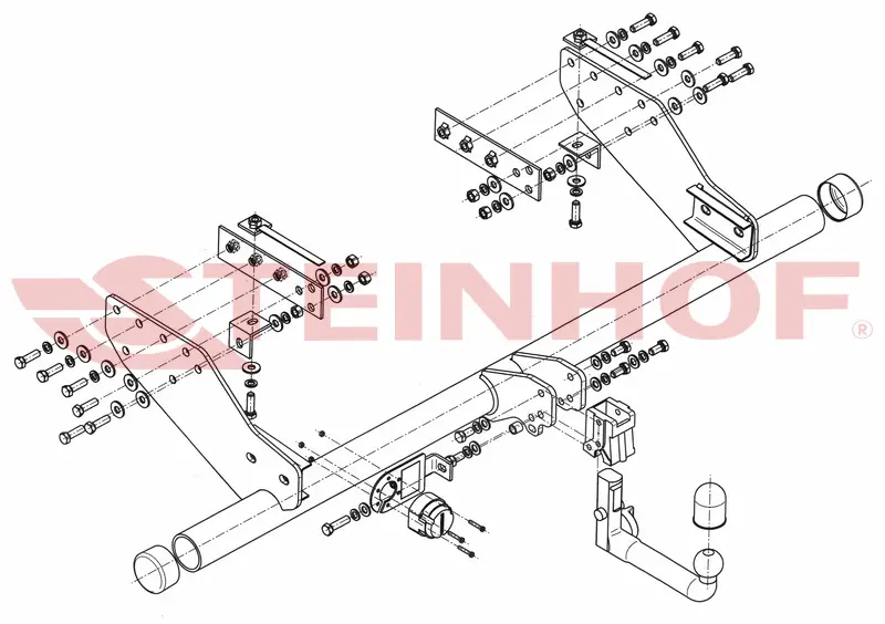 Tilhengerfeste Mitsubishi L-200 (version extended load-carrying body) (2009-2015) – avtagbart | Steinhof