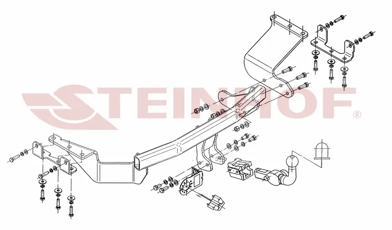 Tilhengerfeste Mitsubishi Outlander II (2006-2012) – avtagbart | Steinhof