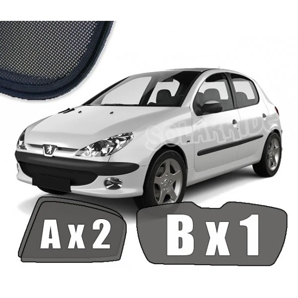 Solskjerm Peugeot 206 (1998-2009) (3 stk)