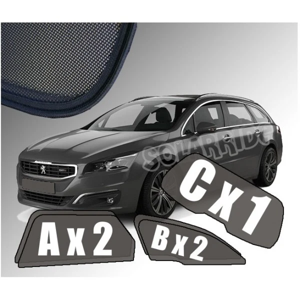 Solskjerm Peugeot 508 SW Stasjonsvogn I (2010-2018) (5 stk)