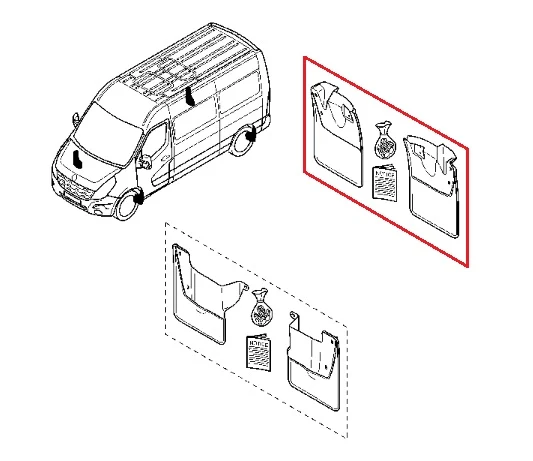 Skvettlapp Renault Master III (2010-2024) – ABS | Renault OEM