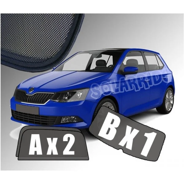 Solskjerm Skoda Fabia Hatchback III (2014-2021) (3 stk)