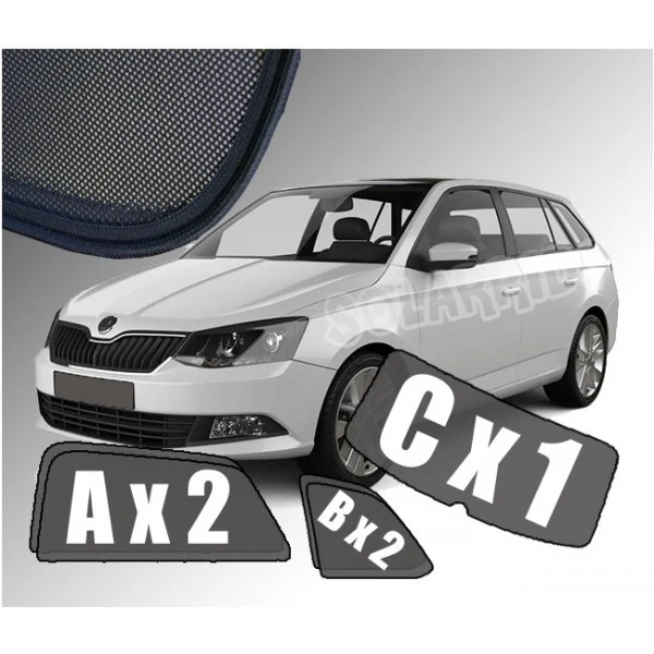 Solskjerm Skoda Fabia stasjonsvogn III (2014-2021) (5 stk)