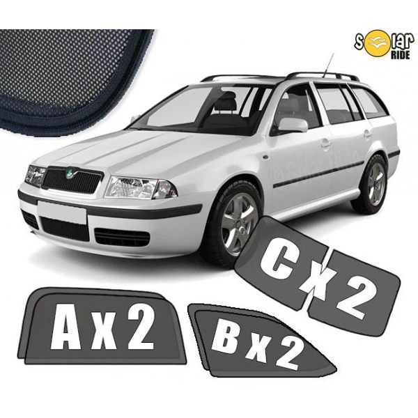 Solskjerm Skoda Octavia Stasjonsvogn I (1996-2010) (6 stk)