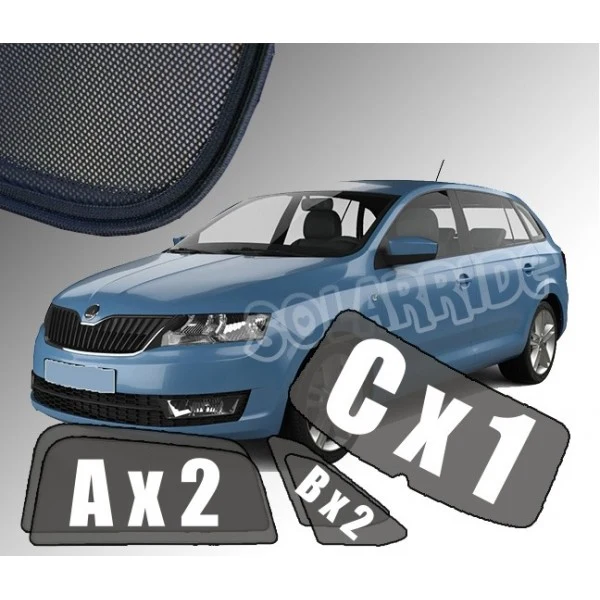 Solskjerm Skoda Rapid (2012-2019) (5 stk)