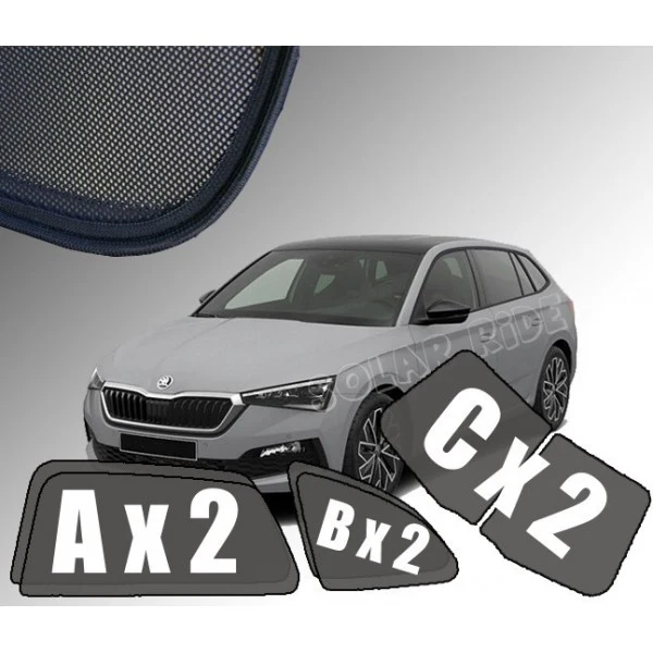 Solskjerm Skoda Scala (2019-) (6 stk)