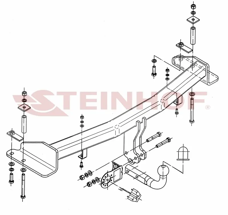 Tilhengerfeste Ssangyong Rexton (eksl. version parking sensors) (2006-2013) – fastmontert | Steinhof