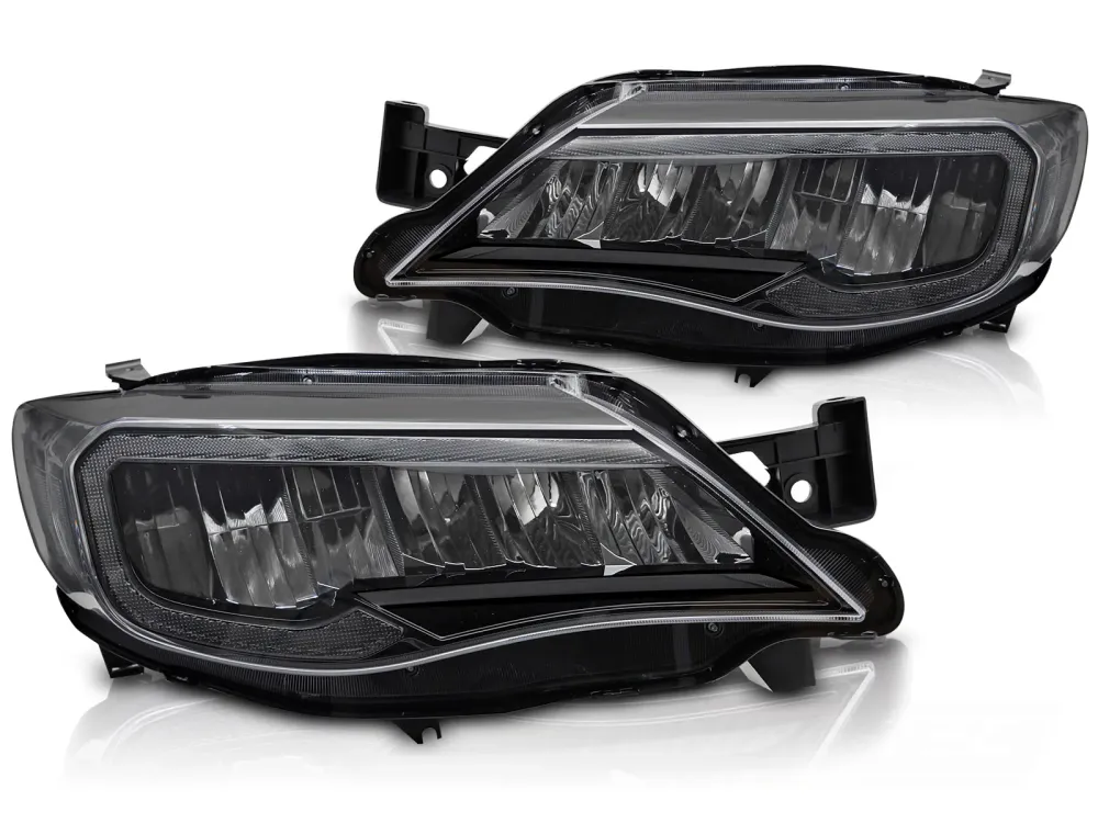 Frontlykter Subaru WRX (2008–2014) LED Tube Light Svart - LPSU23
