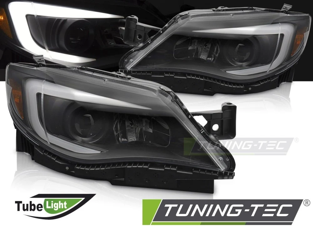 Frontlykter Subaru WRX (2008–2014) Tube Light Svart - LPSU28