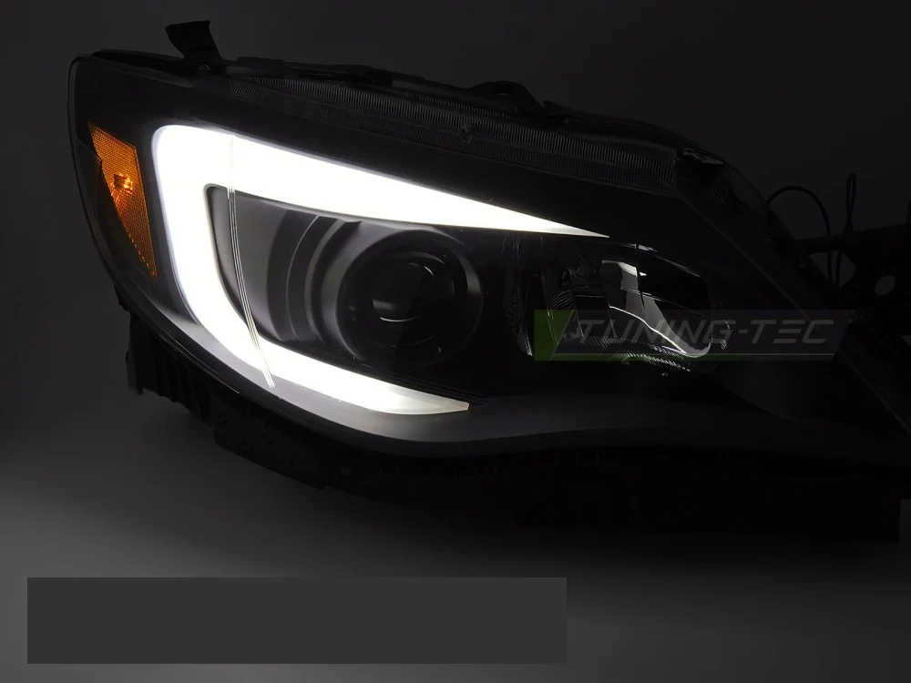 Frontlykter Subaru WRX (2008–2014) Tube Light Svart - LPSU28