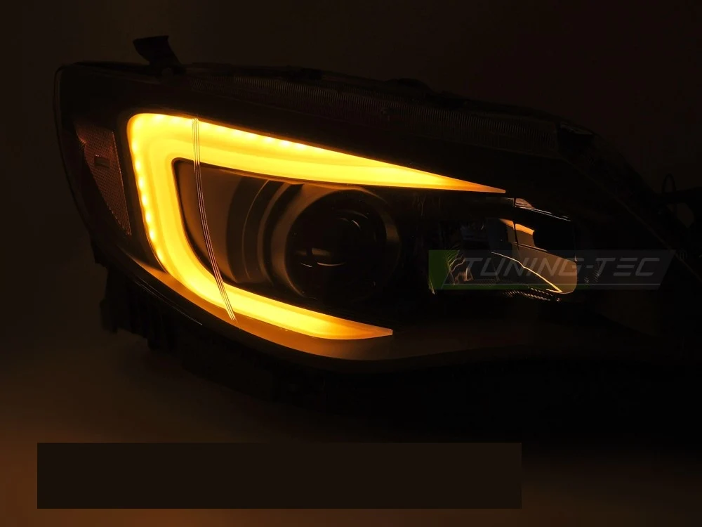 Frontlykter Subaru WRX (2008–2014) Tube Light Svart - LPSU28