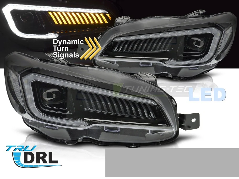 Frontlykter Subaru WRX (2014–2022) LED Tube Svart - LPSU24